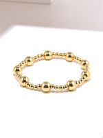 Retro Classic Style Round Copper Beaded Handmade Plating Gold Plated Bracelets sku image 2
