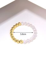 Elegant Classic Style Round Freshwater Pearl Copper Beaded Handmade Plating Gold Plated Bracelets main image 4