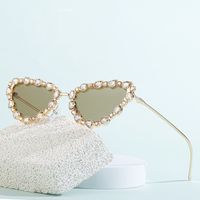 Casual Solid Color Pc Cat Eye Diamond Full Frame Women's Sunglasses main image 4