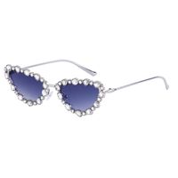 Casual Solid Color Pc Cat Eye Diamond Full Frame Women's Sunglasses sku image 2