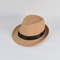 Men's Elegant Solid Color Crimping Fedora Hat sku image 1