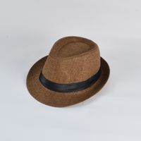 Men's Elegant Solid Color Crimping Fedora Hat sku image 6