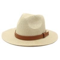 Unisex Vacation Solid Color Flat Eaves Straw Hat sku image 7