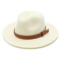 Unisex Vacation Solid Color Flat Eaves Straw Hat sku image 8