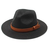 Unisex Vacation Solid Color Flat Eaves Straw Hat main image 3