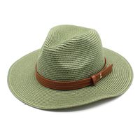 Unisex Vacation Solid Color Flat Eaves Straw Hat sku image 12