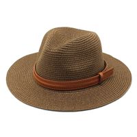 Unisex Vacation Solid Color Flat Eaves Straw Hat sku image 5