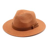 Unisex Vacation Solid Color Flat Eaves Straw Hat sku image 14