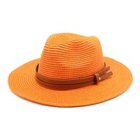 Unisex Vacation Solid Color Flat Eaves Straw Hat sku image 19