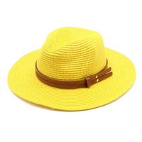 Unisex Vacation Solid Color Flat Eaves Straw Hat sku image 9
