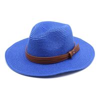 Unisex Vacation Solid Color Flat Eaves Straw Hat sku image 13