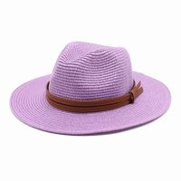 Unisex Vacation Solid Color Flat Eaves Straw Hat sku image 20