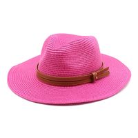 Unisex Vacation Solid Color Flat Eaves Straw Hat sku image 16