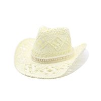 Unisex Cowboy Style Solid Color Big Eaves Straw Hat sku image 2