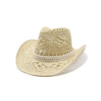 Unisex Cowboy Style Solid Color Big Eaves Straw Hat main image 6