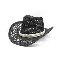 Unisex Cowboy Style Solid Color Big Eaves Straw Hat main image 5