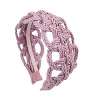 Women's Retro Solid Color Pu Leather Braid Hair Band sku image 1