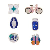 Cartoon Style Color Block Bicycle Ing Bottle Alloy Enamel Plating Kid's Brooches main image 2