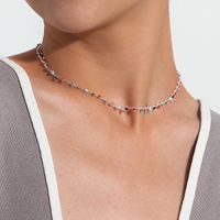 Bohemian Simple Style Star Solid Color Alloy Pearl Chain Inlay Artificial Crystal Rhinestones Gold Plated Silver Plated Women's Choker sku image 3
