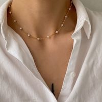 Bohemian Simple Style Star Solid Color Alloy Pearl Chain Inlay Artificial Crystal Rhinestones Gold Plated Silver Plated Women's Choker sku image 8