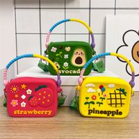 Kid's Small Silica Gel Fruit Flower Cute Zipper Crossbody Bag main image 6