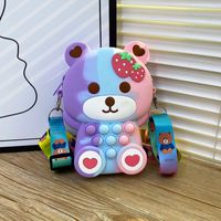 Girl's Little Bear Silica Gel Zipper Kids Wallets sku image 4