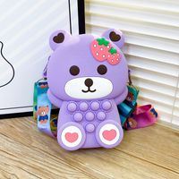 Girl's Little Bear Silica Gel Zipper Kids Wallets sku image 8