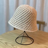 Women's Elegant Solid Color Hollow Out Eaveless Bucket Hat main image 2