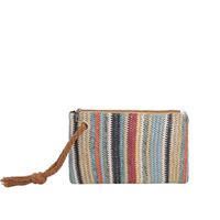 White Brown Green Straw Stripe Square Evening Bags main image 3