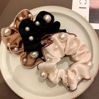 Elegant Solid Color Cloth Inlay Artificial Pearls Hair Tie main image 6