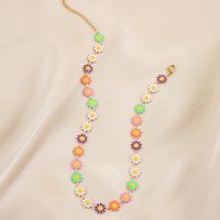 Wholesale Jewelry Casual Sweet Flower Alloy Gold Plated Necklace main image 5