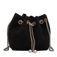Women's Small Rhinestone Solid Color Streetwear Pearls String Crossbody Bag sku image 1