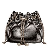 Women's Small Rhinestone Solid Color Streetwear Pearls String Crossbody Bag sku image 2