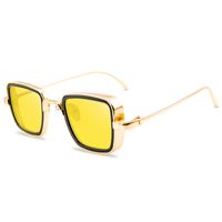 Vintage Style Solid Color Ac Square Full Frame Men's Sunglasses sku image 3