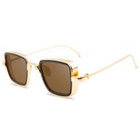 Vintage Style Solid Color Ac Square Full Frame Men's Sunglasses main image 3