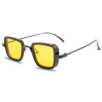 Vintage Style Solid Color Ac Square Full Frame Men's Sunglasses sku image 5