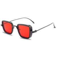 Vintage Style Solid Color Ac Square Full Frame Men's Sunglasses sku image 4