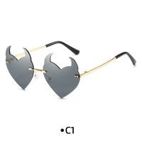 Funny Solid Color Pc Special-shaped Mirror Frameless Women's Sunglasses sku image 1