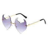 Funny Solid Color Pc Special-shaped Mirror Frameless Women's Sunglasses main image 2