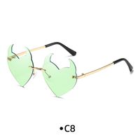 Funny Solid Color Pc Special-shaped Mirror Frameless Women's Sunglasses sku image 6