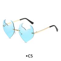 Funny Solid Color Pc Special-shaped Mirror Frameless Women's Sunglasses sku image 3