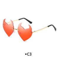 Funny Solid Color Pc Special-shaped Mirror Frameless Women's Sunglasses sku image 2