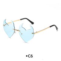Funny Solid Color Pc Special-shaped Mirror Frameless Women's Sunglasses sku image 4