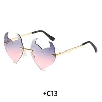 Funny Solid Color Pc Special-shaped Mirror Frameless Women's Sunglasses sku image 11