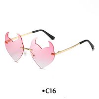 Funny Solid Color Pc Special-shaped Mirror Frameless Women's Sunglasses sku image 14