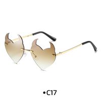 Funny Solid Color Pc Special-shaped Mirror Frameless Women's Sunglasses sku image 15