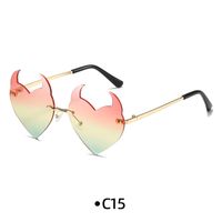 Funny Solid Color Pc Special-shaped Mirror Frameless Women's Sunglasses sku image 13