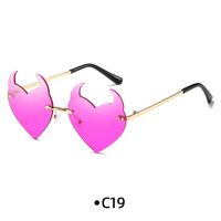 Funny Solid Color Pc Special-shaped Mirror Frameless Women's Sunglasses sku image 17