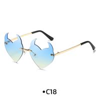 Funny Solid Color Pc Special-shaped Mirror Frameless Women's Sunglasses sku image 16