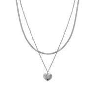Fashion Heart Shape Titanium Steel Plating Layered Necklaces sku image 1